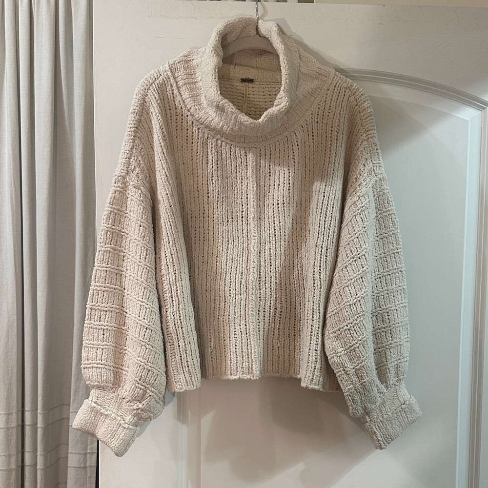 Free People Cozy Cream Turtleneck Sweater